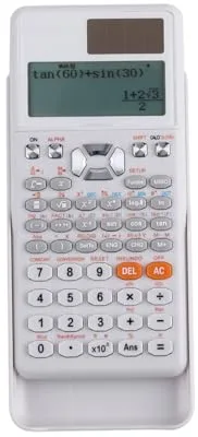 Calculadora Científica de 552 Funciones, Tapa Protectora, Panel Solar, batería 1 x LR44, Medidas 16,5x8x1,5 cm, Pantalla de 192x63 píxeles, Color Blanco