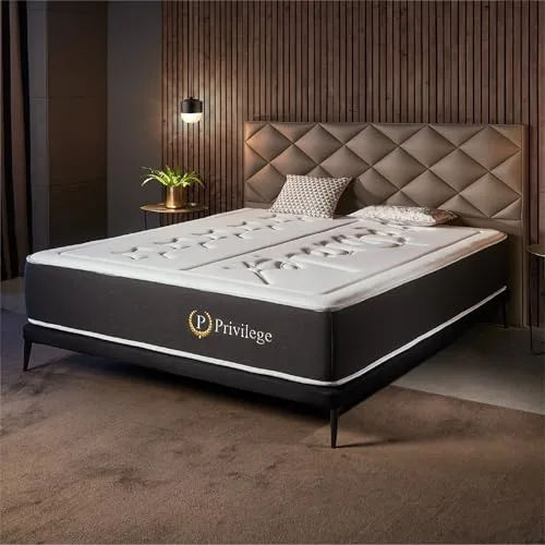 Naturalex - Colchón Muelles 135x190 cm - Altura 30 cm - Privilege - Híbrido Muelles Ensacados y Viscoelástica - Espuma HR y Blue Látex - Ergonómico, Transpirable, Gran Adaptabilidad - Semifirme