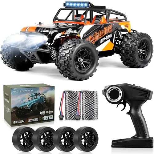 JOYTREKY Coche Teledirigido - 1:18 Coche RC con Luces Led 40 Km/H RC Car con Pulverizador 2,4 GHz Todoterreno 2 BateríAs Recargables