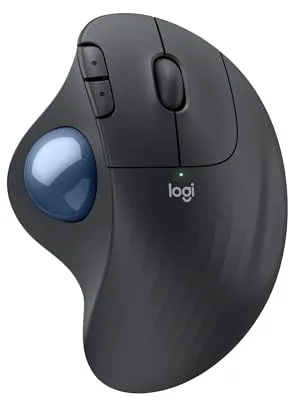 Logitech Ergo M575S ratón con trackball inalámbrico, ratón ergonómico inalámbrico con Bluetooth y Llave USB cifrada, Control cómodo con el Pulgar, Seguimiento Fluido y preciso, para PC/Mac - Grafito