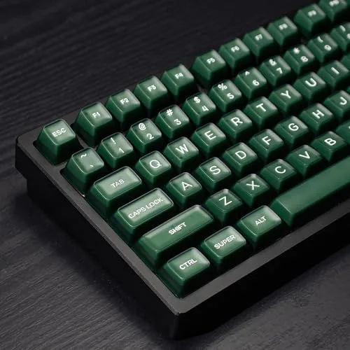 Juego de 142 Teclas PBT Doubleshot SA, Teclas traslúcidas Verdes, compatibles con conmutadores Cherry MX 61, 64, 87, 100, 104, 108 y teclados mecánicos ISO ANSI