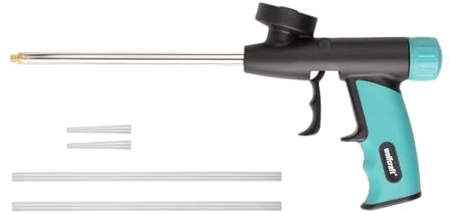 wolfcraft Pistola dosificadora para espuma de montaje I 4342000 I Para sellar, aislar y pegar de forma limpia