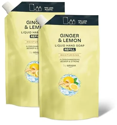 by Amazon Recambio de Jabón para manosl, Gengibre y Limón, 2 x1000ml