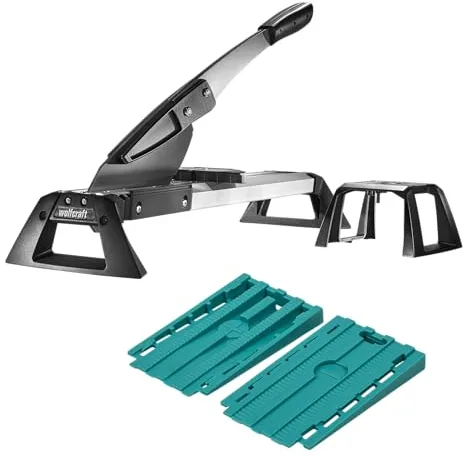 wolfcraft Kit de proyecto "Colocación de vinilo y laminado" – 8638000 – Cortador profesional para vinilo y laminado VLC 800 y 30 cuñas universales de alta calidad