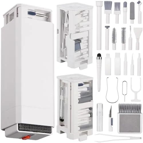 Juego de Limpieza 32 en 1 para teléfono móvil con Cepillo, Accesorios de Limpieza multifuncionales para la Limpieza de Productos electrónicos como Airpods, teclados, portátiles (Blanco)