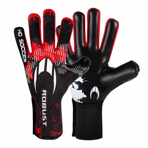 HO Soccer Robust Red Guantes de Portero, Unisex Niños, Negro/Rojo, 5