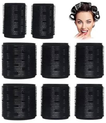 XUZOPIM 8 Piezas Rulos Pelo, Rodillos Térmicos De Cerámica Para Cabello Largo, Rodillos Térmicos Para Cabello Reutilizable Para Cabello Corto, Cabello Medio, Rizadores De Pelo De Diferentes Tamaños
