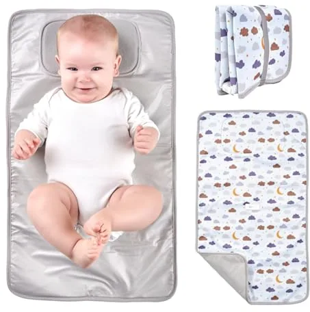 TENDS Cambiador bebe portatil impermeable - Cambiador bebe de viaje plegable acolchado que Mantiene al Bebe Cómodo y Limpio - Perfecto como Regalos Originales para Bebes Recien Nacidos
