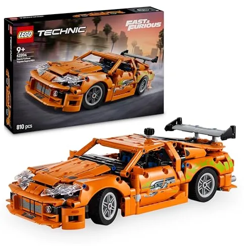 LEGO Technic Fast and Furious Toyota Supra MK4 Kit de Maqueta de Coche Deportivo de Juguete con Motor de 6 Cilindros, Regalo para Niños y Niñas de 9 Años o Más y Aficionados al Motor 42204