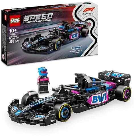 LEGO Speed Champions Coche de Carreras BWT Alpine F1 Team A524 de Juguete, Vehículo y 1 Minifigura de Piloto de Fórmula 1, Regalo Coleccionable para Niños y Niñas de 10 Años o Más 77248