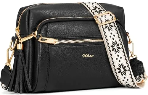 HILAEX Bolso Bandolera Mujer Antirrobo, Bolsos Bandolera para Mujer 4 Compartimentos con Correa Ancha Ajustable Y ExtraíBle