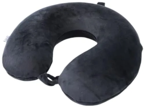 Far win - Almohada cervical de viaje, 100 % espuma viscoelástica, forma de U, reposacabezas portátil, collarín ligero, cojín de cuello para avión, coche, hogar, oficina, descanso para dormir (negro)