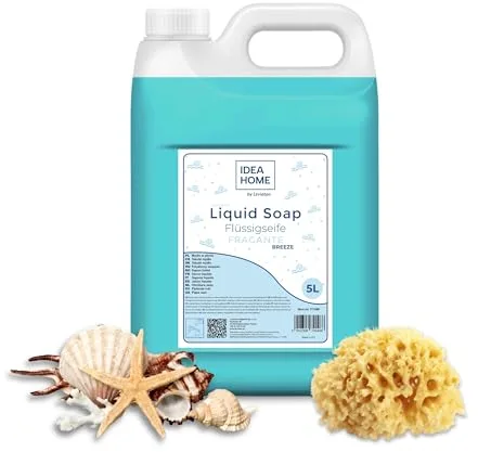 IDEA HOME FRAGANTE Jabón de Manos Líquido 5L - Buena Espuma de Jabón Líquido 5 litros - Jabón en Crema para Todo Tipo de Piel - BREEZE