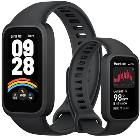 XIAOMI Smart Band 9 Active - Pulsera de Actividad, autonomía de hasta 18 días, Pantalla TFT de 1,47" con tasa de refresco de 60 Hz, 5ATM, App Mi Fitness, Negro (Versión ES)