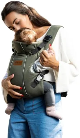 Jané Dual Mochila Portabebé Ergonómica, Desde Nacimiento (3,5–15 kg), 3 Posiciones, Transpirable y Acolchada, Verde