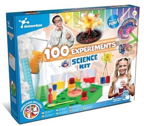 Science4you 100 Experimentos Científicos para Niño 8 9 10 11 Años - Kit Científico Educativo, Aprende Física, Química, Geología y Biología, Juguetes y Regalos Educativos para Niños 8 9 10 11+ Años