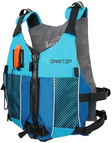 Owntop Chaleco de Ayuda a la Flotabilidad para Adultos y Adolescentes con Mochila de Hidratación, Silbato y Bolsillos, Chaleco de Natación Ajustable - Ideale para Kayak, Paddleboard, Pesca, Sup