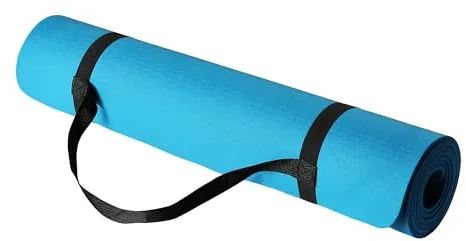 Amazon Basics - Esterilla de yoga, TPE, de 0.6 cm de grosor con correa de transporte, color Agua