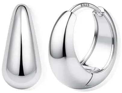 FIOROYAL Pendientes De Aro De Plata De Ley Para Mujer Pendiente Chapado En Oro De 14K Quilates Pendiente De Aro Pequeño Hipoalergénico Para Mujer Pendientes Huggie De Oro De Moda(Oro/Plata)S14