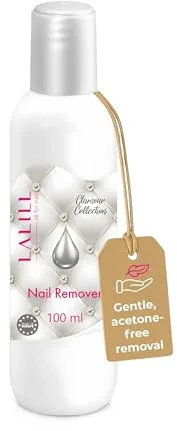 LALILL Quitaesmalte de Uñas 100 ml - Sin Acetona - Removedor de Esmalte para Uñas Naturales - Eliminación Rápida y Suave del Esmalte - Ideal para Uñas Sensibles