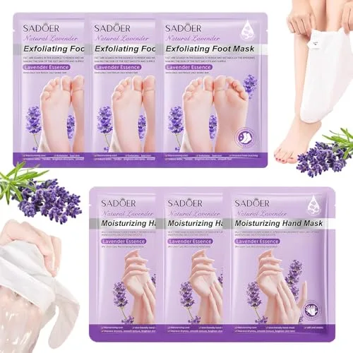 3 piezas de mascarilla para pies + 3 piezas de mascarilla para manos, mascarilla para pies, calcetines para callos, calcetines para eliminar callos, suaviza la piel, mascarilla exfoliante para pies