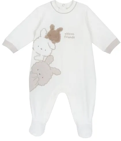 Chicco, Pijama de Bebé para Niña de Suave y Cálida Chenilla con Cómoda Abertura en la Entrepierna, Adeucado para el Invierno, Ropa de Bebé 0-24 Meses, Designed in Italy