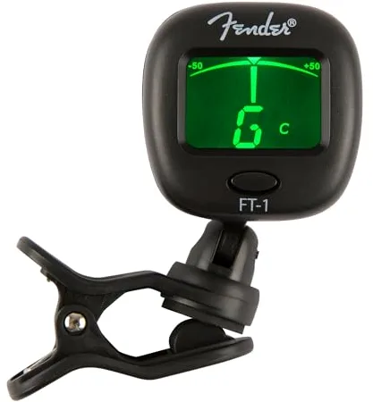 Fender FT-1 Pro Afinador de Pinza Gen 2, Para Guitarras Eléctricas, Acústicas y Bajo, Negro