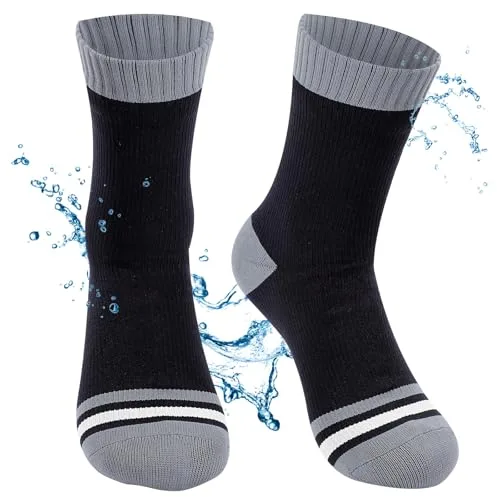 BBXWANG Calcetines unisex impermeables, calcetines transpirables impermeables de media pantorrilla para correr, calcetines elásticos para hombres para senderismo, ciclismo, M