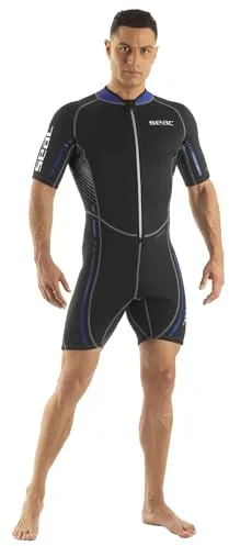 SEAC Trendy Man, Traje Corto de Una Pieza de Neopreno de 2,5 mm con Cremallera Frontal, para Snorkel, Surf y Deportes Acuáticos en Aguas Templadas para Adultos y Niños, XXL