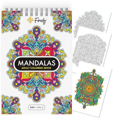 Finoly Libro Mandalas Adultos | Mandalas Colorear Adultos con 30 Ilustraciones Originales | Libros de Colorear en Tamaño A4 | Papel Premium