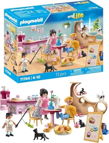PLAYMOBIL | My Life | Café de Gatos | Juguetes para niños | Figuras de Animales | para niños a Partir de 4 años | 71744