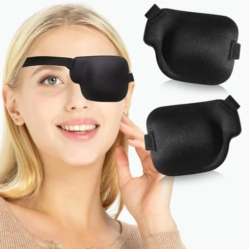 NJCXOLA 2Pcs Correa ajustable de seda elástica parches para los ojos, parches ojo perezoso parche ajustable para Amylopia y estrabismo