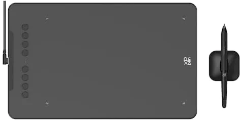 XPPen Deco 01V3 Tableta Gráfica Dibujo Digital de 10x6 Pulgadas, Tableta para Dibujar con Lápiz 16384 Niveles, Inclinación de 60 °, Ideal para Aprendizaje y Trabajo.