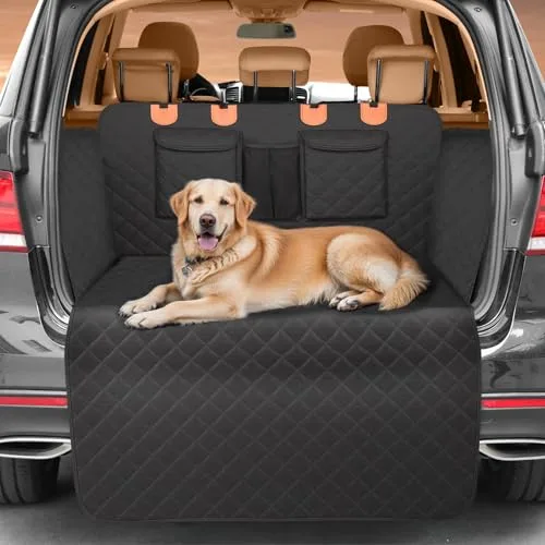 Gimars Mejora 190x105cm ImpermeableProtector Maletero Coche Perros con Protección Parachoques Extendido y Lateral, Antideslizante Resistente Los Arañazos Funda Maletero Coche Universal para SUV Camión