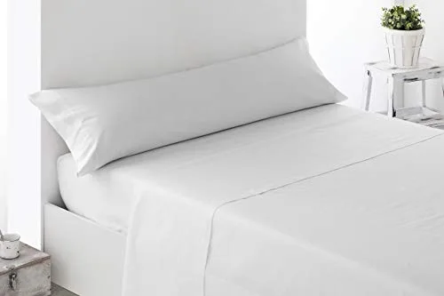Miracle Home. Sábana encimera Suave y cómoda, 100% Microfibra cepillada, sin Arrugas y Anti-Peeling. 210X270. Cama 135. Blanco