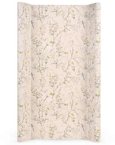 KikkaBoo Cambiador Bebé Impermeable y Portátil 80x50 cm SECRET GARDEN, Cambiador PVC Suave, Cambiador Portátil Bebé, Beige