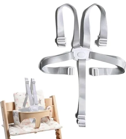 DWFEYOI Cinturones universales para cochecitos, cinturón de seguridad para niños con cinturón de trona, correas universales ajustables para cochecitos de bebé, trona (gris)