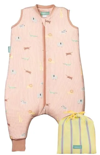molis&co - Pijama Manta con Pies 1.0 TOG - 90 cm (3 años) - Ideal para Primavera y Otoño - 100% Algodón (Oeko-Tex 100) - Jungle