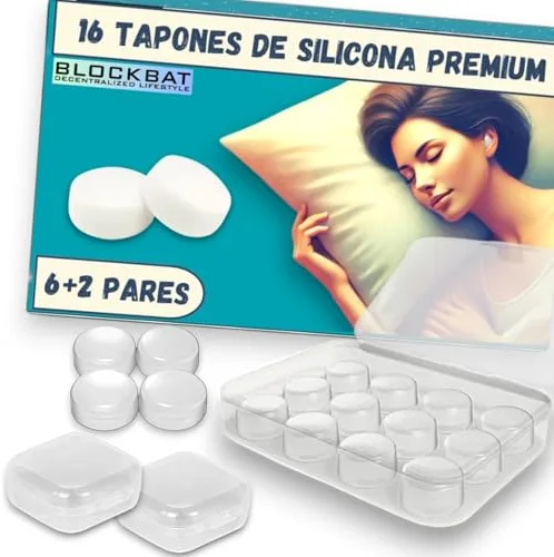 16 Tapones Oidos Ruido Dormir de Silicona + 3 Estuches | Reutilizables Anti Ronquidos Natación | Pack Completo ear plugs | tapones para dormir sin ruido | Estudiar Moto Festival.