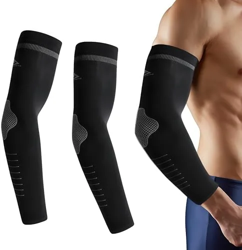 THXFUNAREA 1 pares de brazos de compresión mangas de protección solar para hombre y mujer protección UV protección contra los brazos protección contra el frío UPF 50 calentadores de brazo para golf