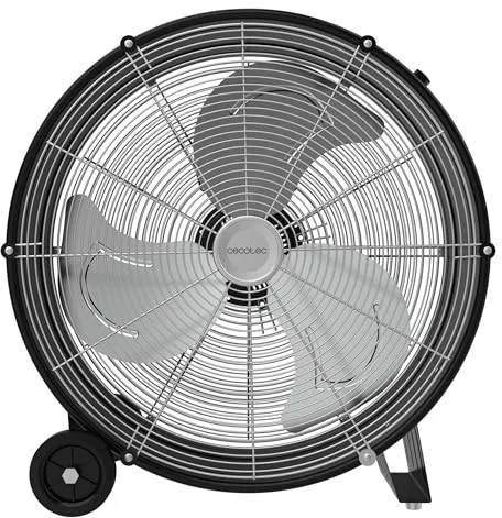 Cecotec Ventilador de Suelo Industrial Proindustry 2000. 120W, Diámetro 50cm, 3 Velocidades, Aspas de Aluminio, Flujo de Aire 5404,2m³/h, Diseño Transportable, Rejilla de Protección, Fácil Manejo