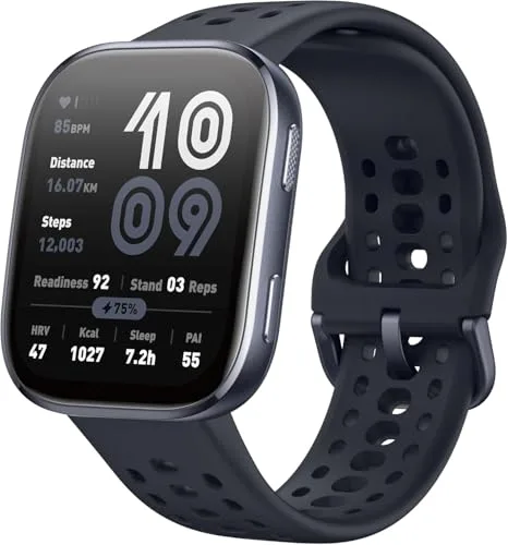 Amazfit Bip 6 Smartwatch 46mm, Batería 14 días, AMOLED 1,97", GPS con Mapas, IA, Llamadas Bluetooth, Seguimiento Salud y Sueño, 140+ Modos Deportivos, Resistencia al Agua 5ATM, Negro