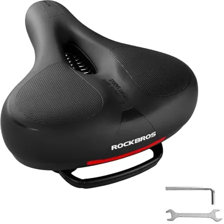 ROCKBROS Sillín Bicicleta Cómodo, Asiento para Hombre Mujer Antiprostático Transpirable Cojín Ergonómico para Bicicleta de Montaña, Carretera, Urbana, 26 x 22 cm