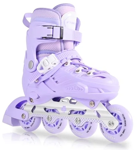MGYZM Patines en Linea para Niñas de Tamaños Ajustables | Marco de Aluminio Estable y Zapato a Prueba de Golpes | para Niñ0s, Adultos, Niñas y Niños | Patines de Ruedas para Interior y Exterior (L)