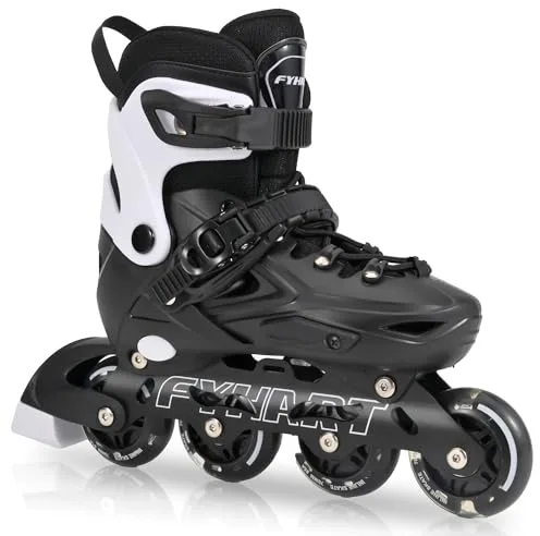 Patines en Línea para Niños/Jóvenes y Adultos | Patines 4 Ruedas Niña para Niños para Uso en Interiores y Exteriores Negro (Tamaños S)