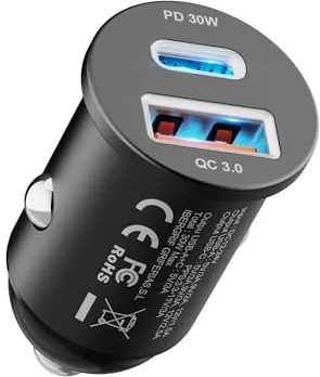 GRIFEMA Cargador Coche Carga Rápida USB C 30W para iPhone 17 Air 16 Accesorios Coche Camper Furgoneta Cargador Mechero Movil Coche 12V Gadgets para Kindle Samsung S25 Xiaomi iPhone 15 Pro MAX