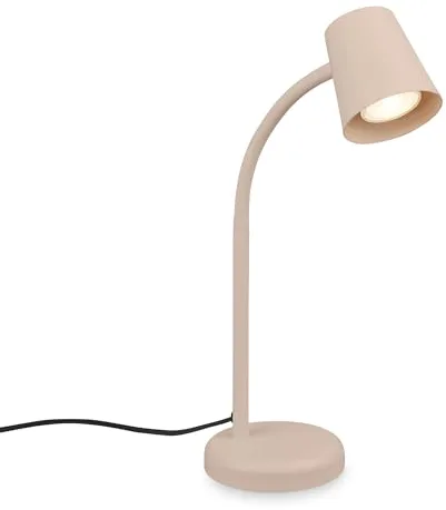 BRILONER - Lámpara Escritorio Orientable, Lamparas de Mesita de Noche, Lámpara de Mesa GU10 para Oficina, con Interruptor de Cable, Lampara Lectura, Lampara de Escritorio, Luz Escritorio, Beige