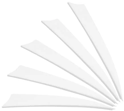 PATIKIL 25pcs Plumas de Flecha, 10cm 4" Paleta de ala Izquierda Pavo Fletch Accesorio Deportivo de Tiro con Arco Fletching para Bricolaje Tiro al Objetivo Caza Deporte, Blanco