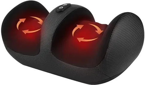 Nekteck Masajeador de pies con calor, máquina de masaje Shiatsu, amasado profundo, compresión de aire, mejora la circulación sanguínea, relájate para uso doméstico u oficina (negro)