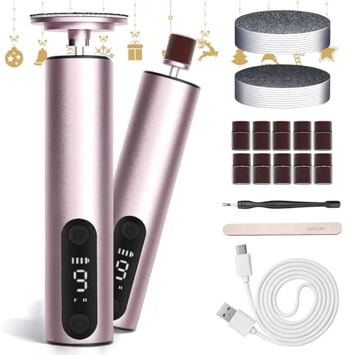 Jianyana Lima Electrica Pies Durezas 2 En 1，9 Velocidades Ajustables Con Pantalla Digital Pedicura Profesional Para Pies Limador De Durezas Electrico Con 2 Cabezales De Pulido Reemplazables